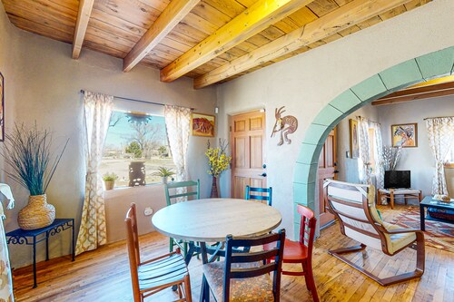 Dog-friendly sun-soaked home with grill, firepit, & washer/dryer - mountain view