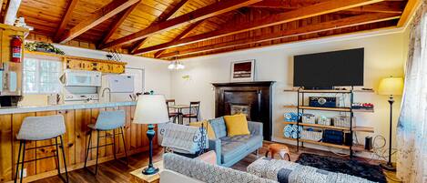 Televisión, chimenea