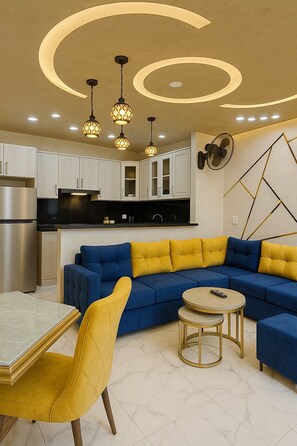 Chalet, 2 habitaciones, con acceso para personas discapacitadas, para fumadores | Sala de estar