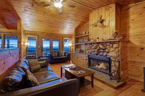 TV, fireplace, video games, DVD player