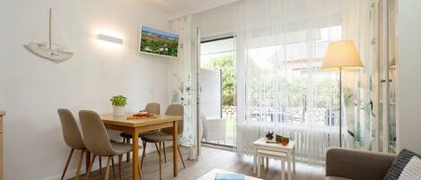 TV, DVD player, stereo