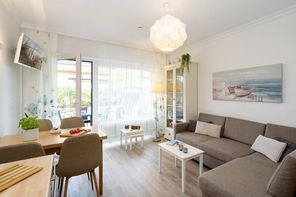 TV, DVD player, stereo