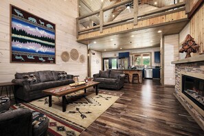 Smart TV, chimenea y videojuegos