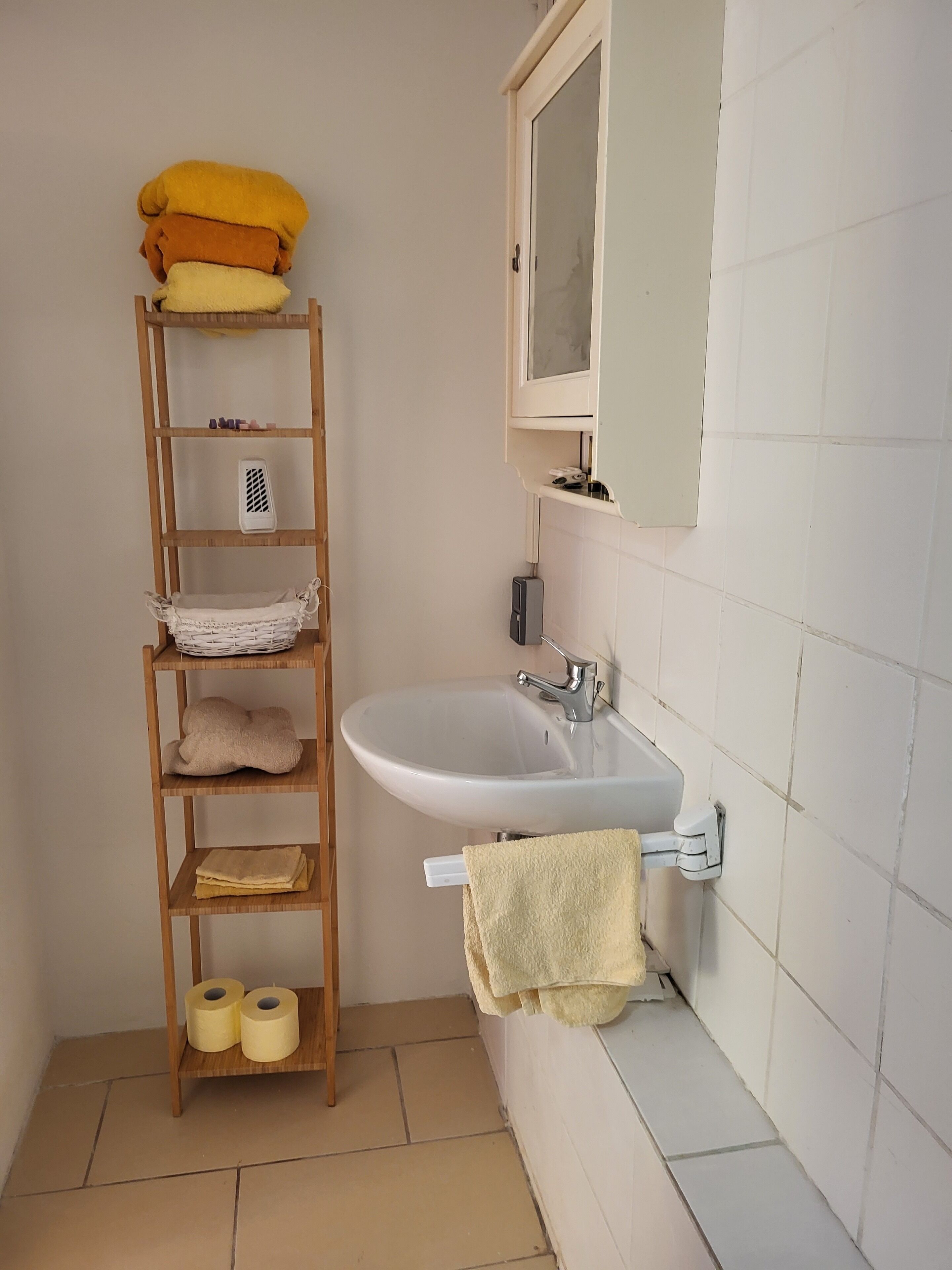 Articles de toilette écologiques, sèche-cheveux, serviettes fournies