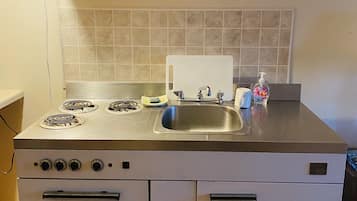 Premium Studio Suite | Private kitchen | Fridge, microwave, cookware/dishes/utensils