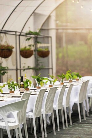 Outdoor banquet area