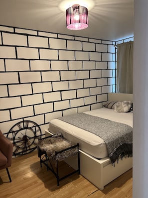 Premium bedding, individually furnished, desk, laptop workspace