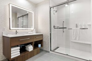 Suite, 1 Bedroom | Bathroom shower - Home2 Suites by Hilton Phoenix Downtown (Phoenix)