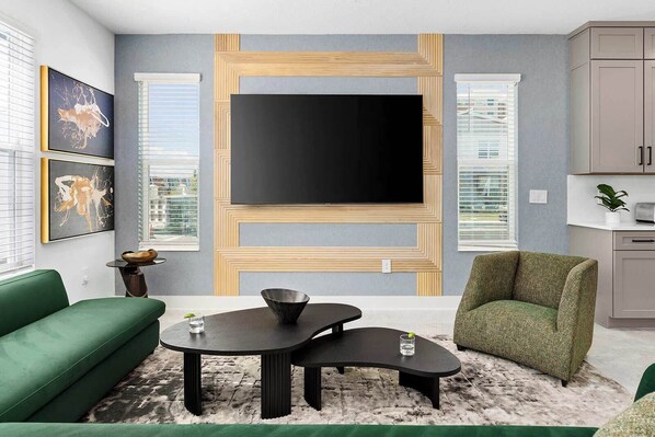 TV, table football, stereo