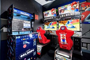 Game room - Posh Paradise | BEST location & in-house amenities: luxe pool, arcade, theme BRs (Orlando)