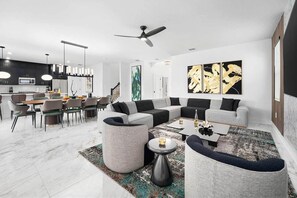 Smart TV, video games, table football, stereo