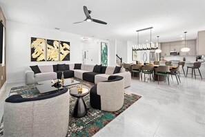 Smart TV, videojuegos, futbolito, estéreo