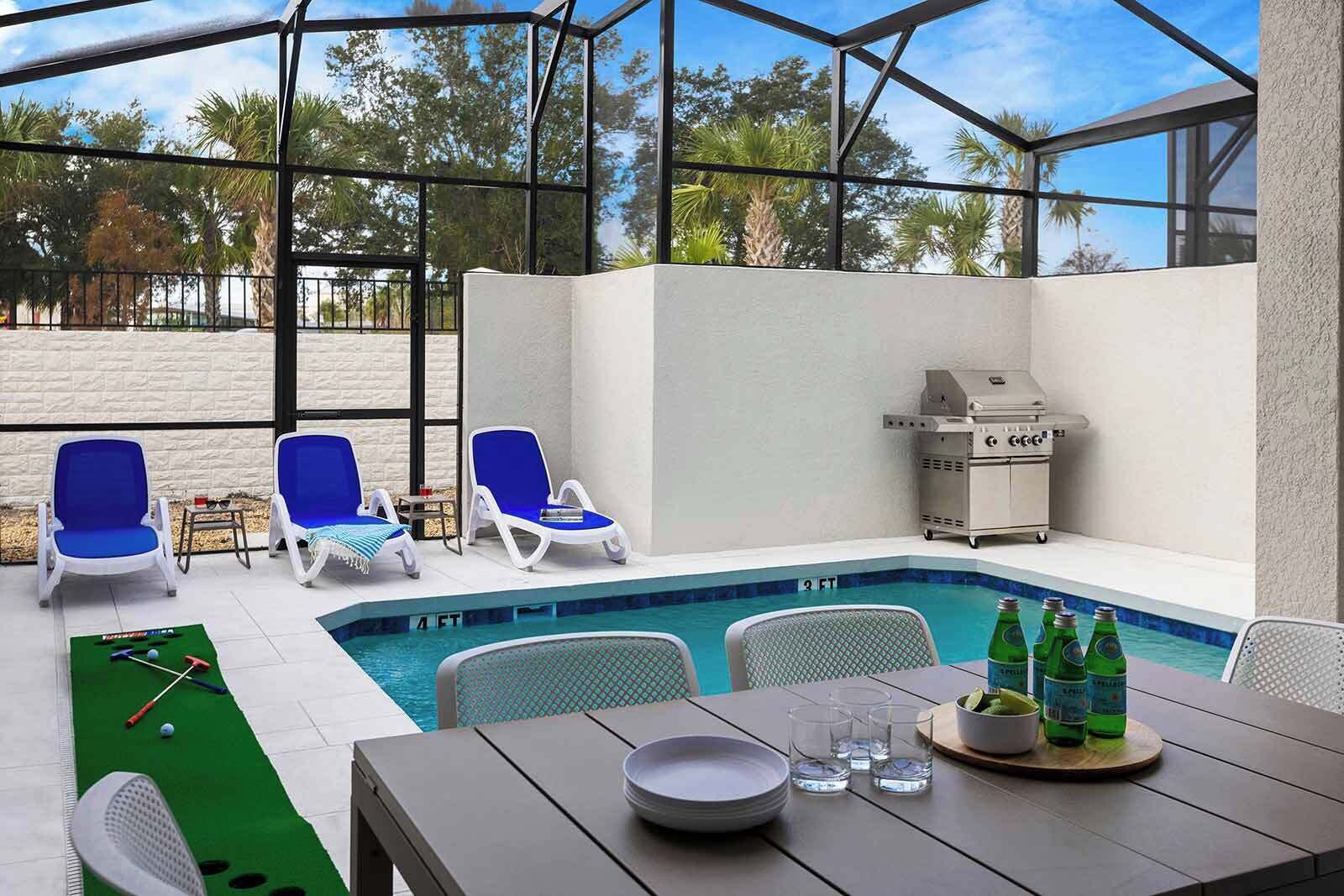 Piscine extérieure, piscine chauffée