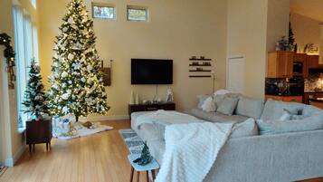 Smart TV, video games, foosball, books