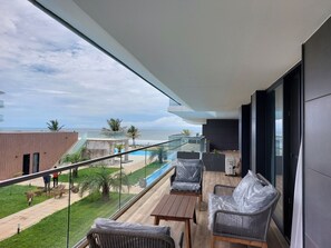 Standard Apartment, 1 Bedroom, Balcony, Ocean View (407 - first floor) | Balcony view - Kololi Sands (Serrekunda)
