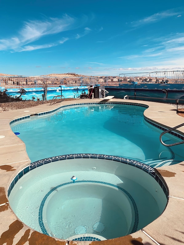 Outdoor pool, a heated pool