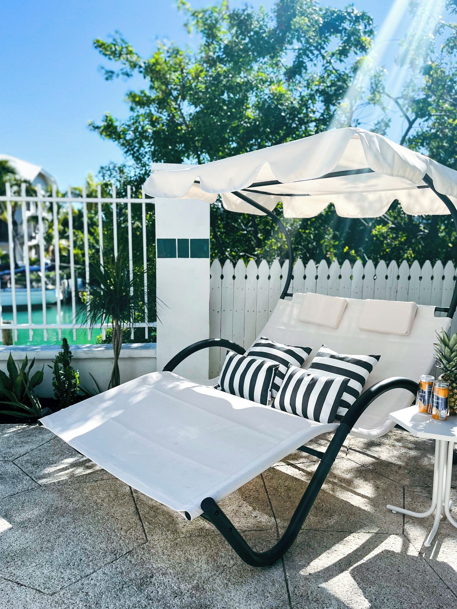 A resort-style double lounger is great for after-beach naps & sunning yourself.