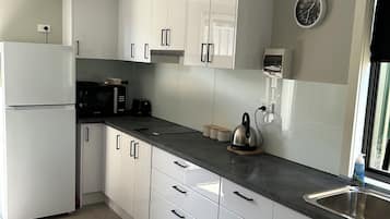 Réfrigérateur, micro-ondes, plaque de cuisson, bouilloire électrique