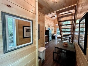 Interior - Boxcar Cabin | Hot Tub, Fire Pit, Train-Theme Stay (Stanton)