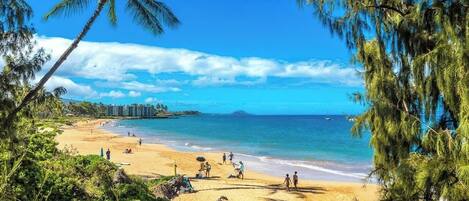 Beach nearby, sun-loungers, beach towels