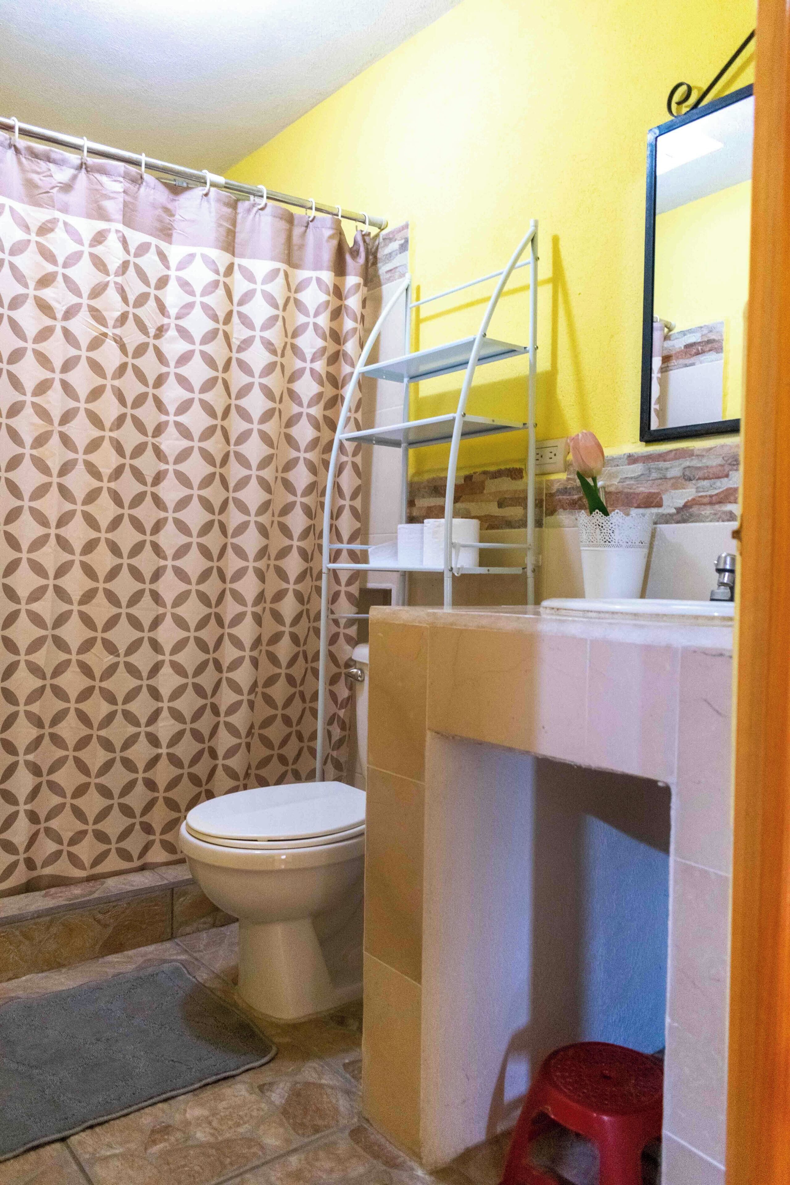 Haartrockner, Handtücher, Seife, Toilettenpapier