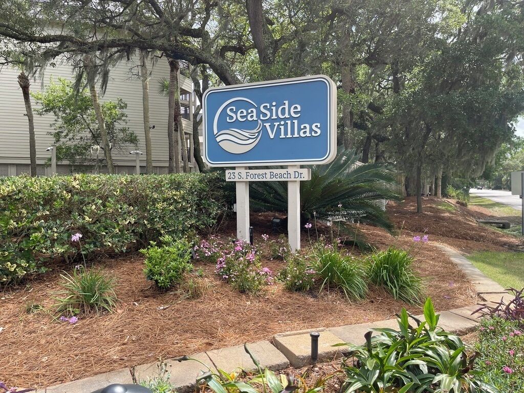 A sign for SeaSide Villas at 23 S. Forest Beach Dr.