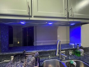 Luxury House | Private kitchen | Full-size fridge, microwave, oven, stovetop
