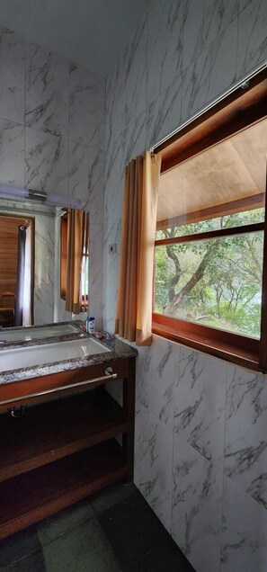 Habitación con 1 cama matrimonial o 2 individuales | Baño | Regadera, bidet, toallas, jabón
