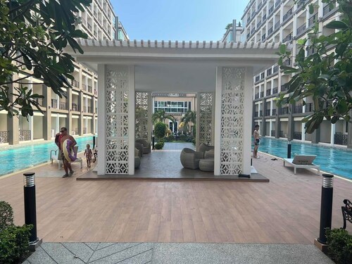 A beautiful pool view apartment