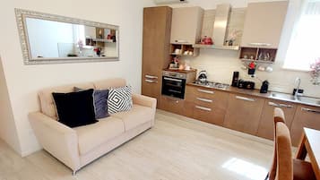 Superior Apartment, Non Smoking, Private Bathroom | Living area | 43-inch Smart TV with digital channels, Netflix, streaming services