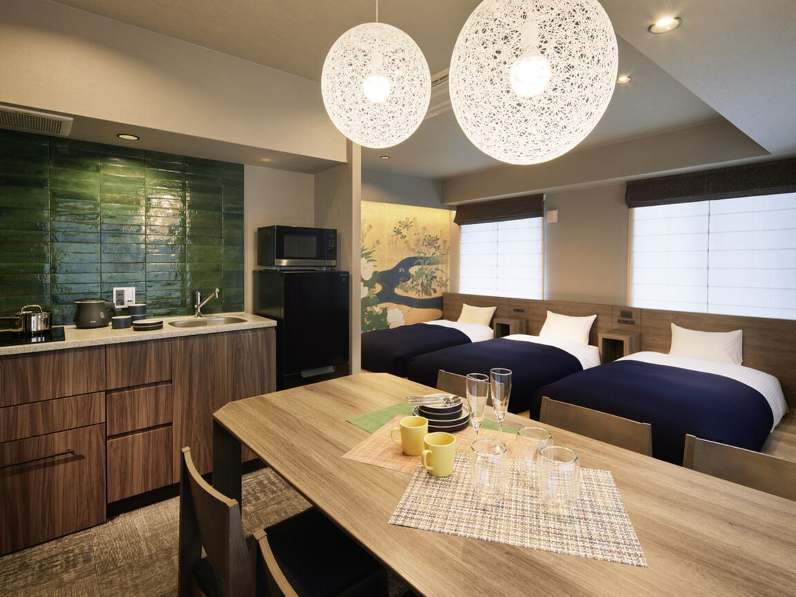 Rom – deluxe, ikke-røyk, balkong (Japanese Style Room, 5 Beds) | Eget kjøkken | Kjøleskap, mikrobølgeovn, kokeplater og vannkoker