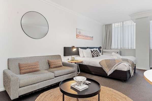 1 غرفة نوم ومكواة/لوح كي وواي فاي وملاءات أسرّة