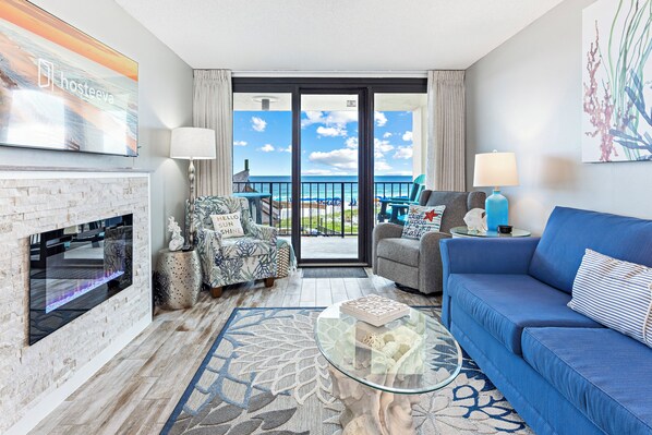 Kondominium Klasik, 2 kamar tidur, balkon, pemandangan pantai | Ruang keluarga