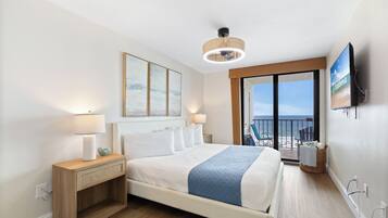Comfort Condo, 2 Bedrooms, Balcony, Beach View | Iron/ironing board, WiFi (free), individually decorated