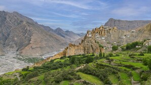 Aerial view - Echor Mud Huts Tabo Spiti Valley (Spiti)