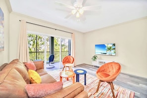 TV - Upstay: Stylish 3BR Condo w Patio—near Disney (Winter Garden)
