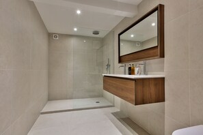 Douche, sèche-cheveux, serviettes fournies