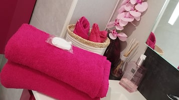 Haartrockner, HandtĂŒcher, Seife, Toilettenpapier