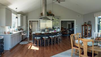 Shared fridge, microwave, highchair, eco-friendly cleaning products