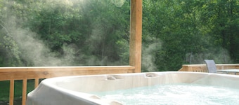 New Cabin with Fiber OPTICS WIFI,HOT TUB, STOCKED CREEK