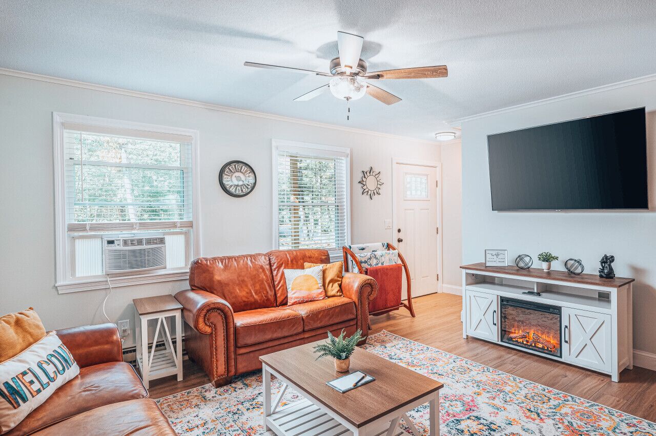 TV, fireplace, table tennis