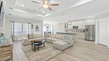 House | Living area | 60-inch Smart TV with digital channels, Netflix, Hulu