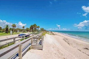 Walk along the beach to the sound of waves and enjoy the scenic views.