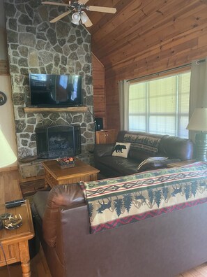 Smart-TV, Kamin, Bücher