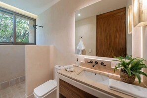 Shower, hair dryer, towels - Boho Chic Style Condo | 2BR | Private Pool (Tulum)