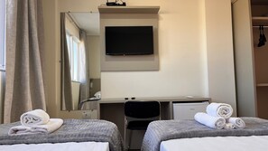 Laptop workspace, free WiFi, bed sheets