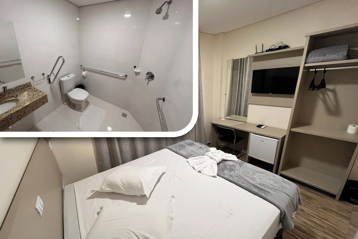 Habitación ejecutiva con 1 cama doble o 2 individuales | Espacio para trabajar con un portátil, wifi gratis, ropa de cama