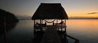 Over the lagoon's water Lagoon front