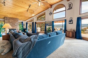 Smart TV, fireplace, DVD player, foosball