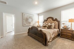3 bedrooms, desk, iron/ironing board, travel cot